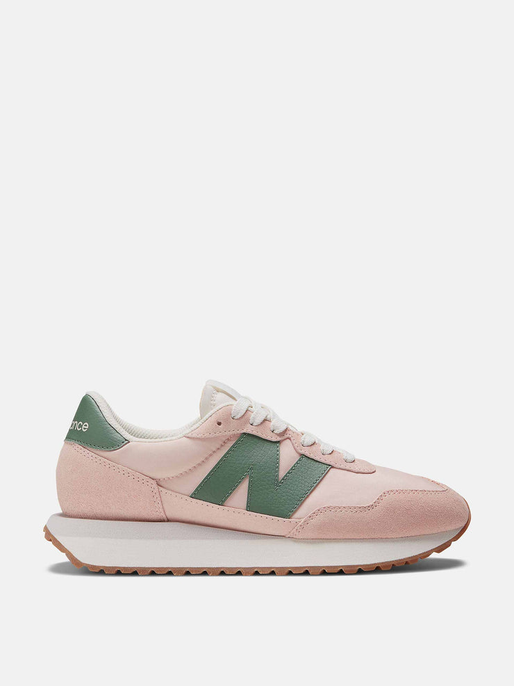 237 pink suede and nylon trainers