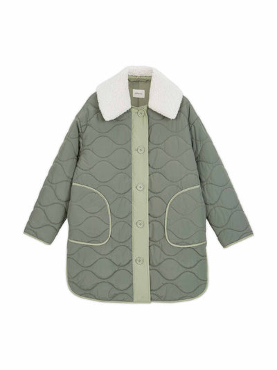 Albaray Contrast quilted coat at Collagerie