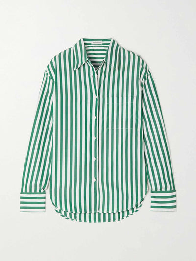 Frankie Shop Striped poplin shirt at Collagerie