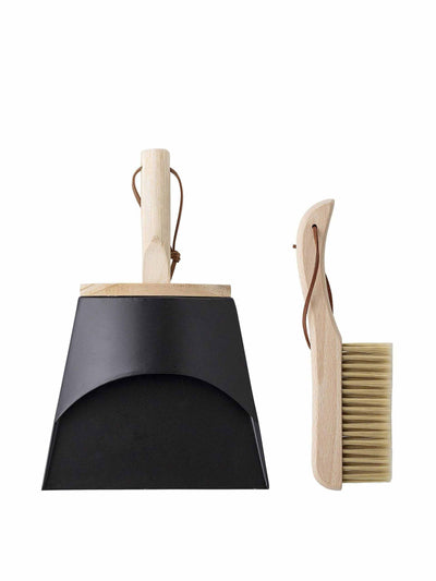 Bloomingville wooden dustpan and brush set at Collagerie