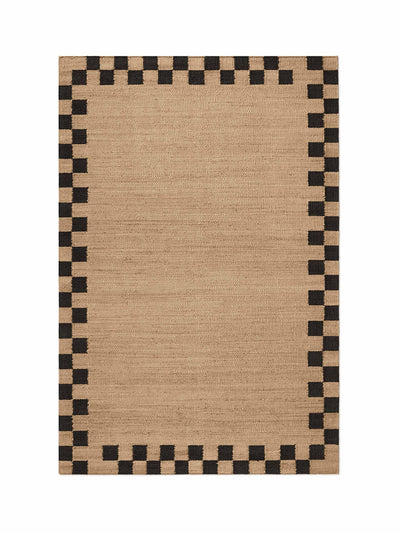 Nordic Knots Woven jute border rug at Collagerie