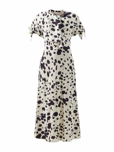 Marni Spot-print silk-crepe midi dress at Collagerie