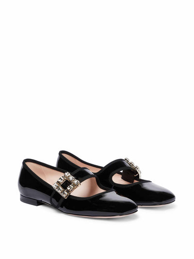 Roger Vivier Très Vivier Babies patent leather ballet flats at Collagerie