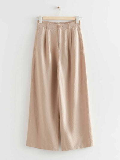 & Other Stories Wide high waist linen trousers at Collagerie