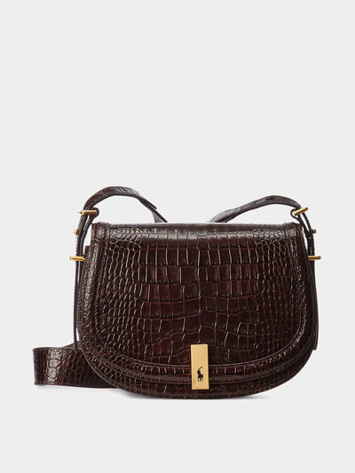 Polo Ralph Lauren Croc-embossed saddle bag at Collagerie