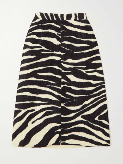 Dries Van Noten Zebra-print cloqué skirt at Collagerie
