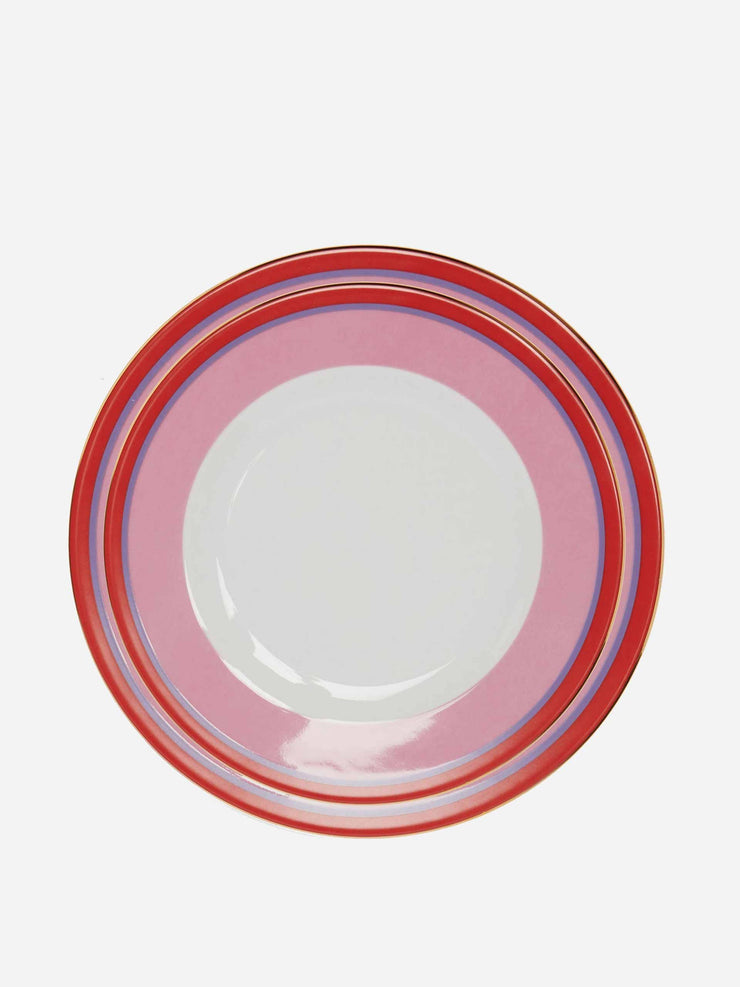 Porcelain soup and dinner plates (set of 2)