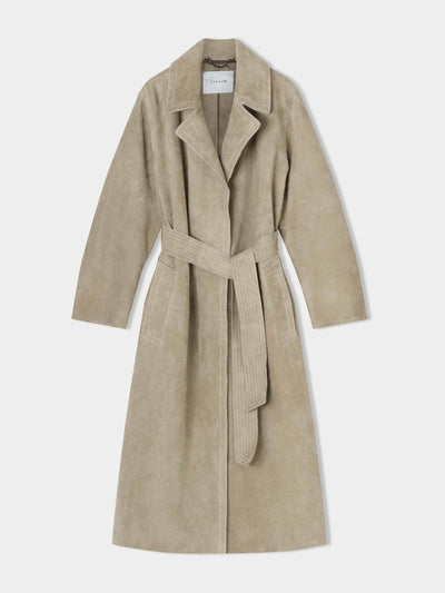Jigsaw Suede trench at Collagerie