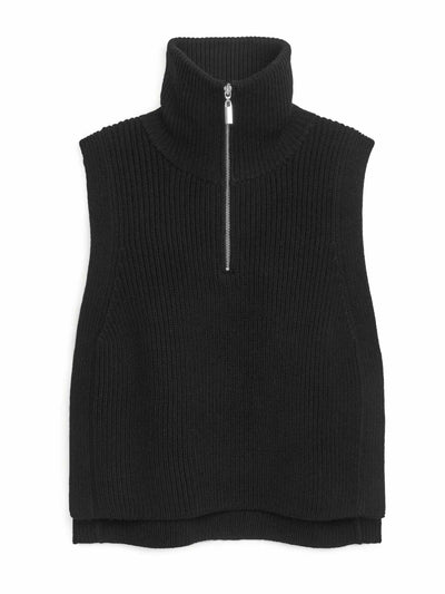 Arket Half-zip wool collar vest at Collagerie