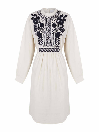 Antik Batik Embroidery contrast dress at Collagerie
