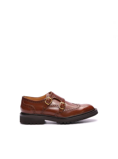 Macian Hazelnut Virginia Double Monk shoes at Collagerie