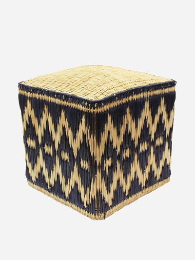 Arbala Navy Fez wicker stool at Collagerie