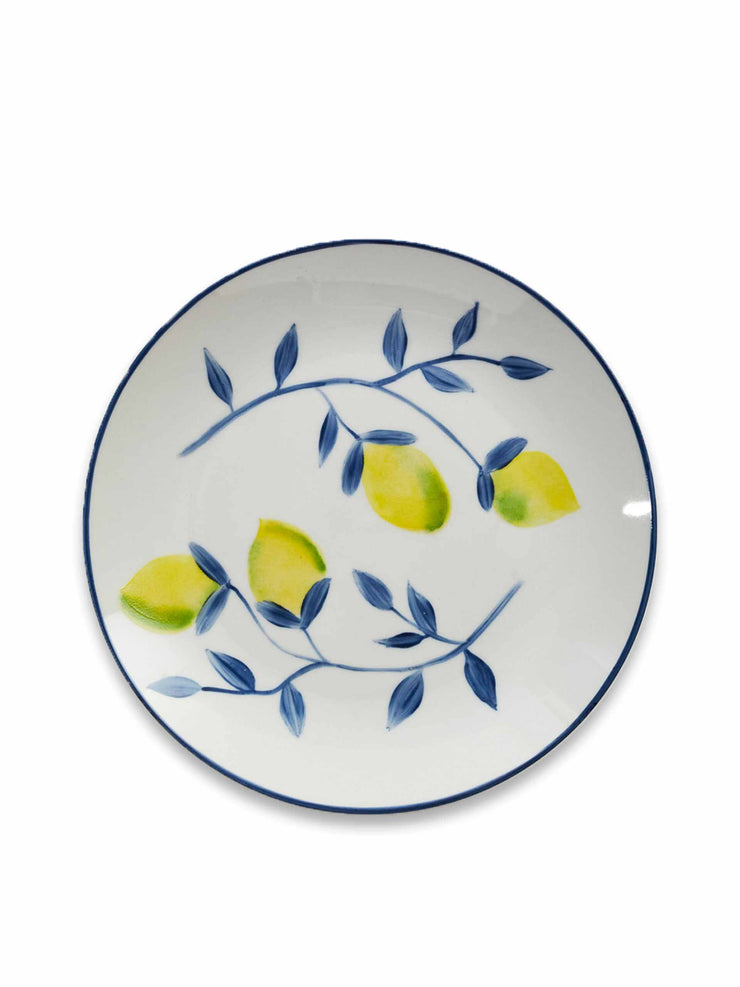 Blue ischia lemon dinner plate