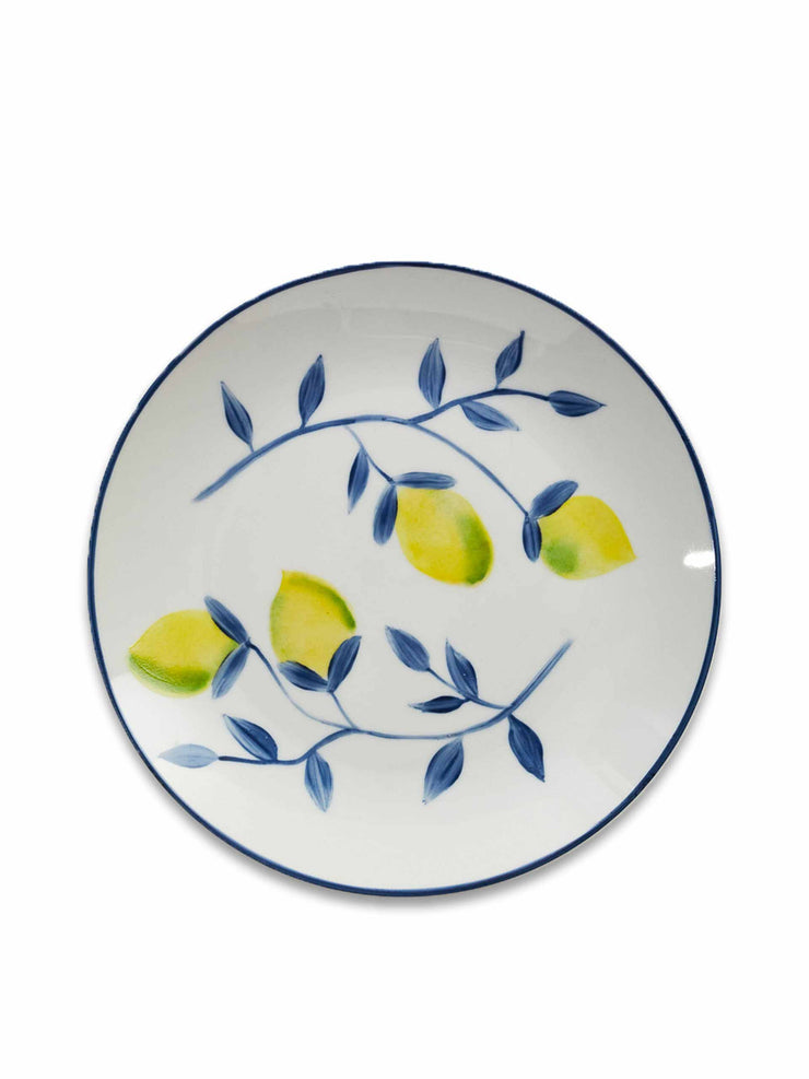 Blue ischia lemon salad dessert plate