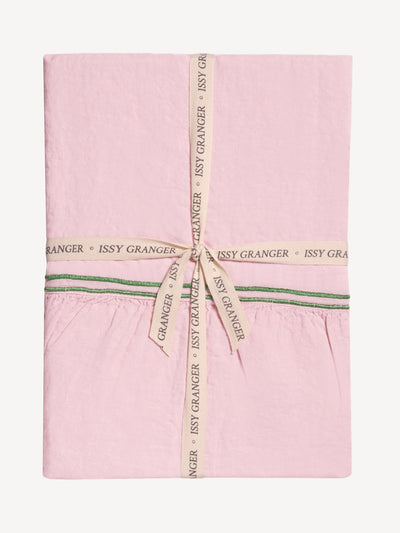 Issy Granger Pink double piped linen tablecloth at Collagerie