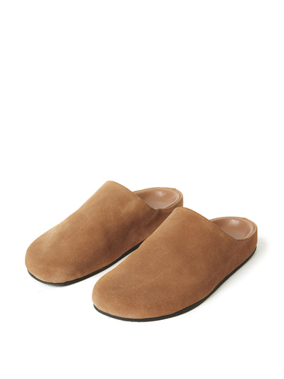 Jigsaw Tan suede mules at Collagerie