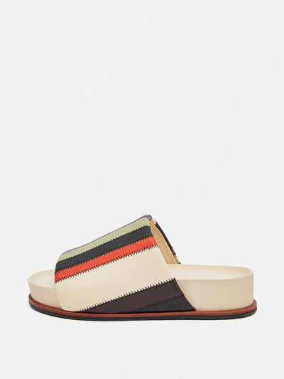 Jigsaw x Collagerie Stripe mules at Collagerie