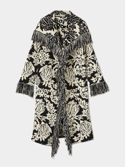 Jigsaw Knitted coat with jacquard pattern at Collagerie