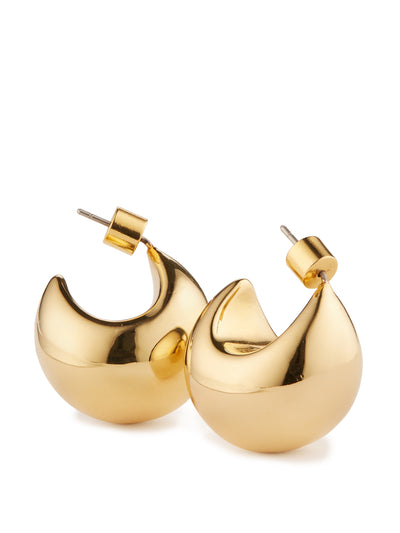 Jigsaw Gold plated chunky dome earrings at Collagerie