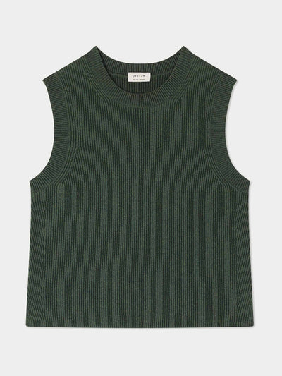 Jigsaw Cotton blend knit crew tank at Collagerie
