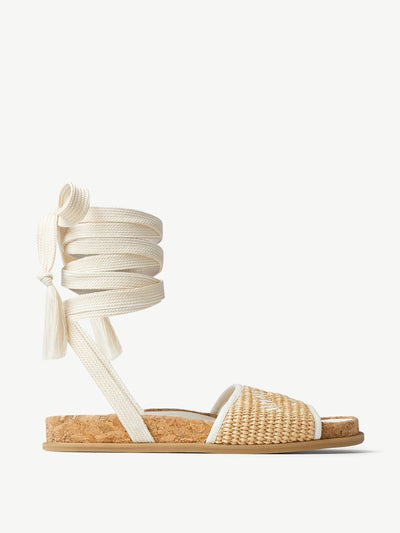 Jimmy choo Embroidered raffia sandals at Collagerie