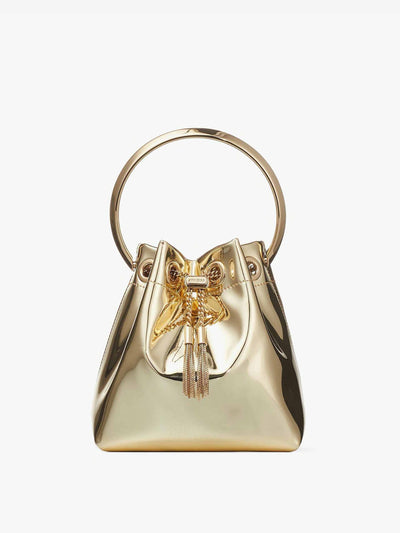 Jimmy Choo Gold mini bag with metal handle at Collagerie