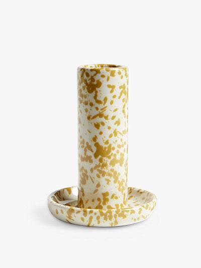 John Lewis Yellow and white candle holder at Collagerie