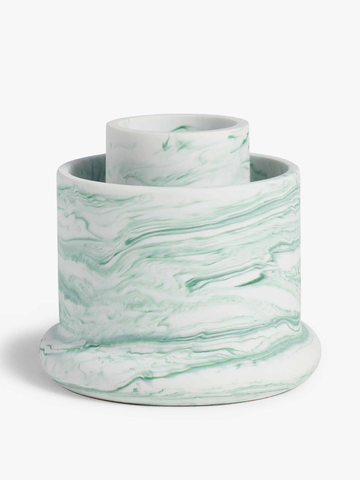 Mint green marbled pen pot