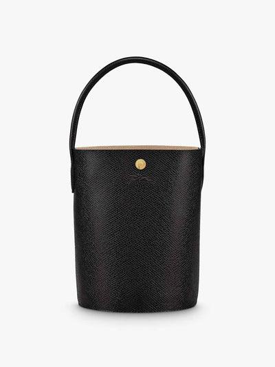 Longchamp Black leather bucket bag at Collagerie