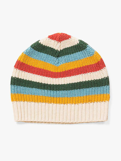 Little Green Radicals Multi-coloured striped knitted hat at Collagerie