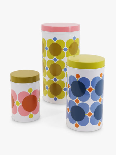 Orla Kiely Flower print kitchen storage tins (set of 3) at Collagerie