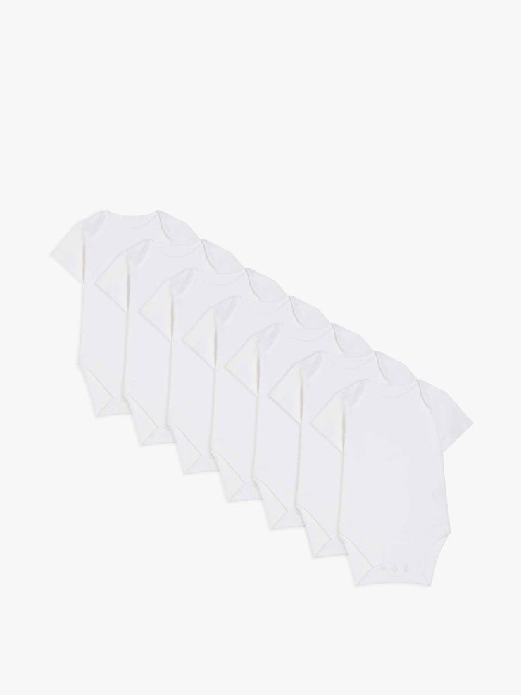 White cotton bodysuits (set of 7)