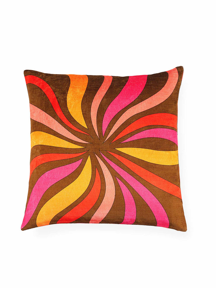 Printed velvet cushion