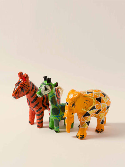 Kalinko Papier mache animal trio at Collagerie