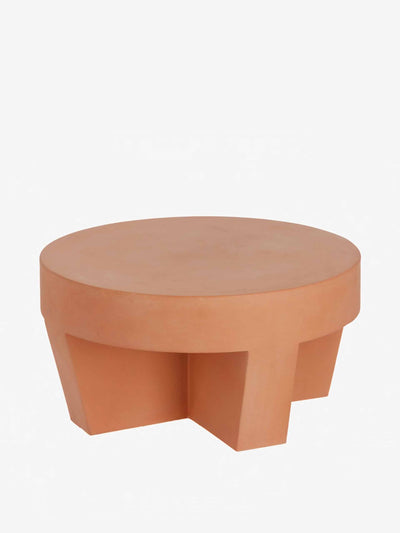 Vilena Round outdoor terracotta coffee table at Collagerie