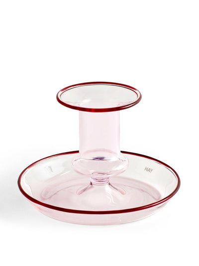 Hay Pink glass candle holder at Collagerie