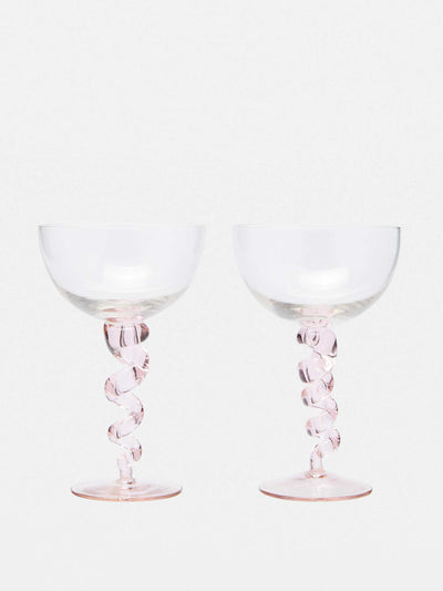 &Klevering Coupe spiral pink (set of 2) at Collagerie