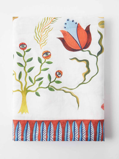 La DoubleJ Turning Tulips-print linen tablecloth at Collagerie