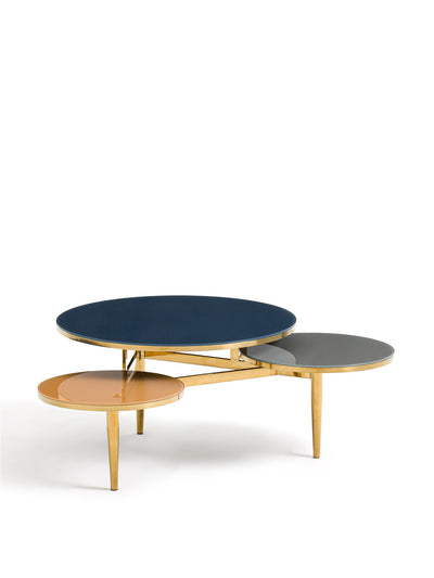 La Redoute Interieurs Triple glass and metal coffee table at Collagerie