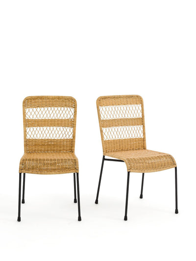 La Redoute Interieurs Braided rattan and metal chairs (set of 2) at Collagerie