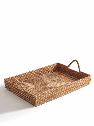 AM.PM Rattan rectangular tray at Collagerie
