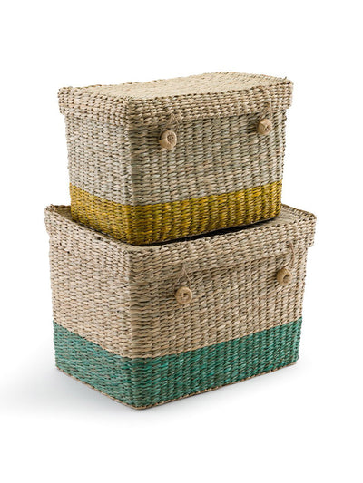 La Redoute Interieurs Woven storage boxes with lids at Collagerie