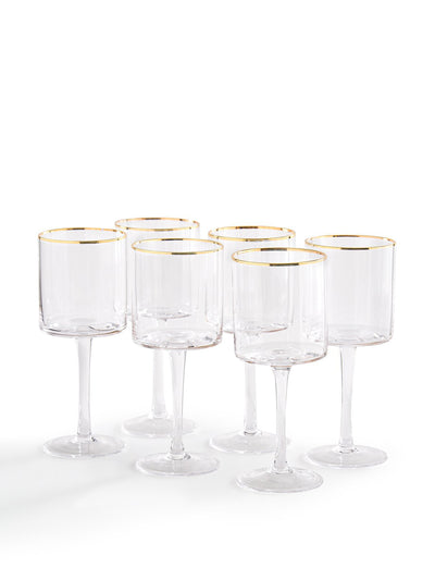 La Redoute Interieurs Glasses with golden borders (set of 6) at Collagerie