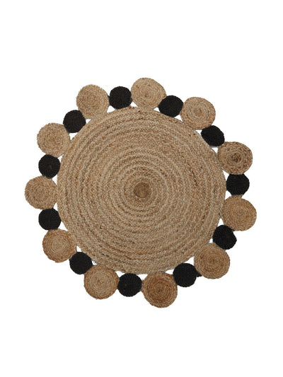 So'Home Natural and black jute circle rug at Collagerie