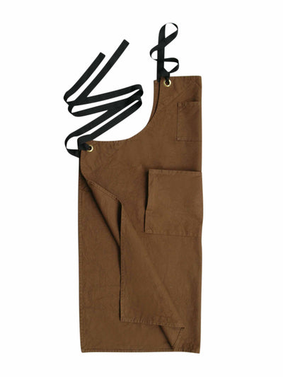 Labour And Wait Tan and black bib apron at Collagerie
