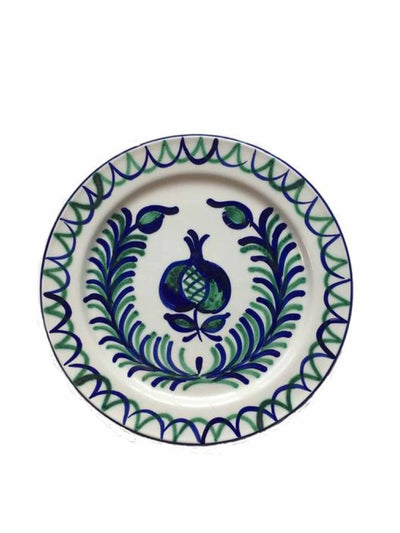 lesser spotted Blue and green ceramic plate at Collagerie
