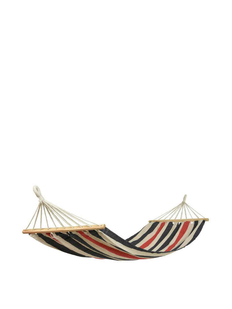 Red and navy pinstripe hammock