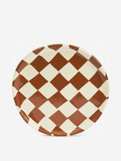 Henry Holland Studio Brown and white checkerboard side plate at Collagerie