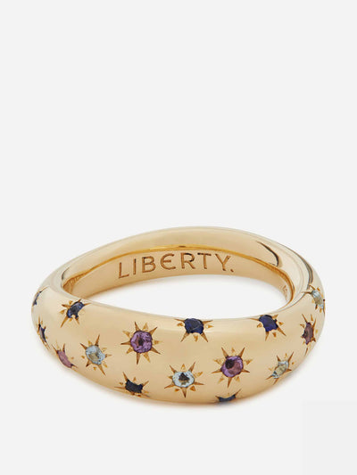 Liberty 9ct gold star rainbow ring at Collagerie