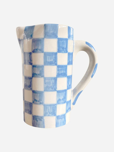 Vaiselle Blue check jug at Collagerie